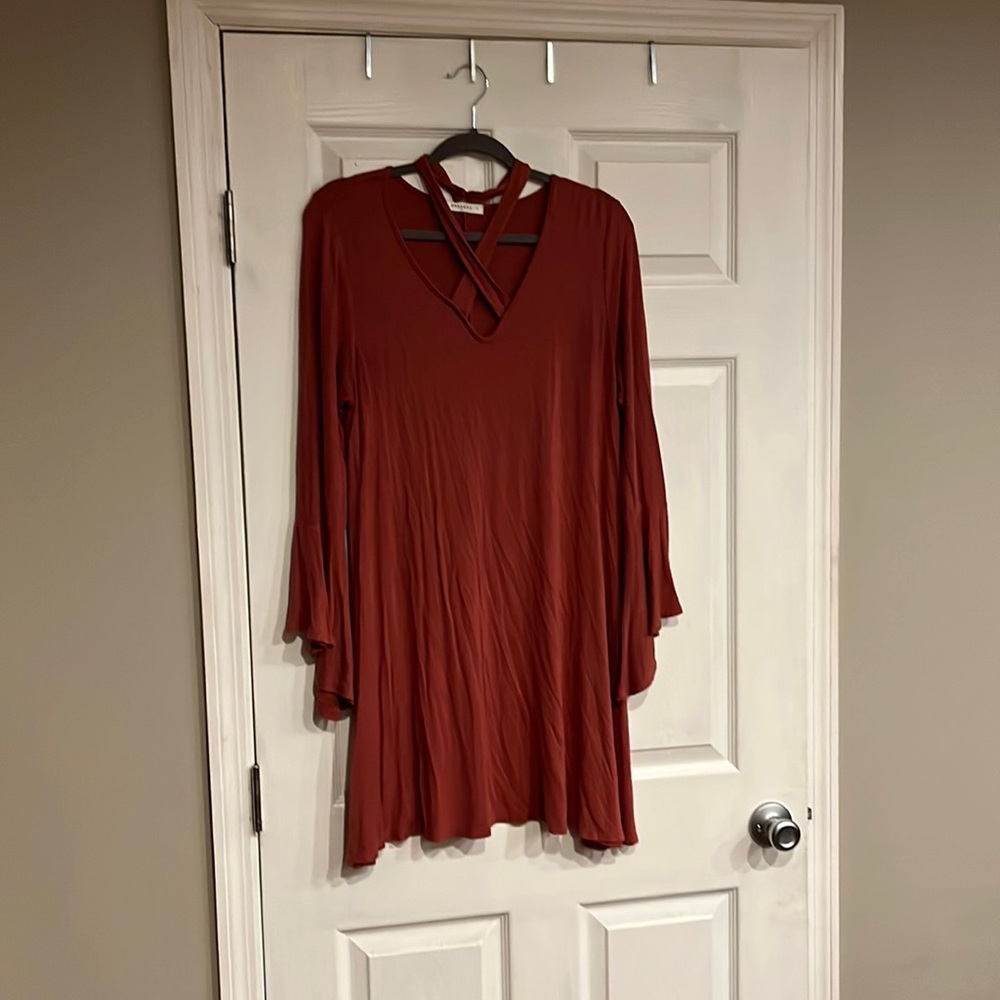 Burnt orange dress/tunic long sleeve